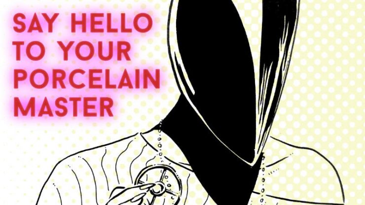 Надпись на картинке: Скажи привет своему фарфоровому хозяину